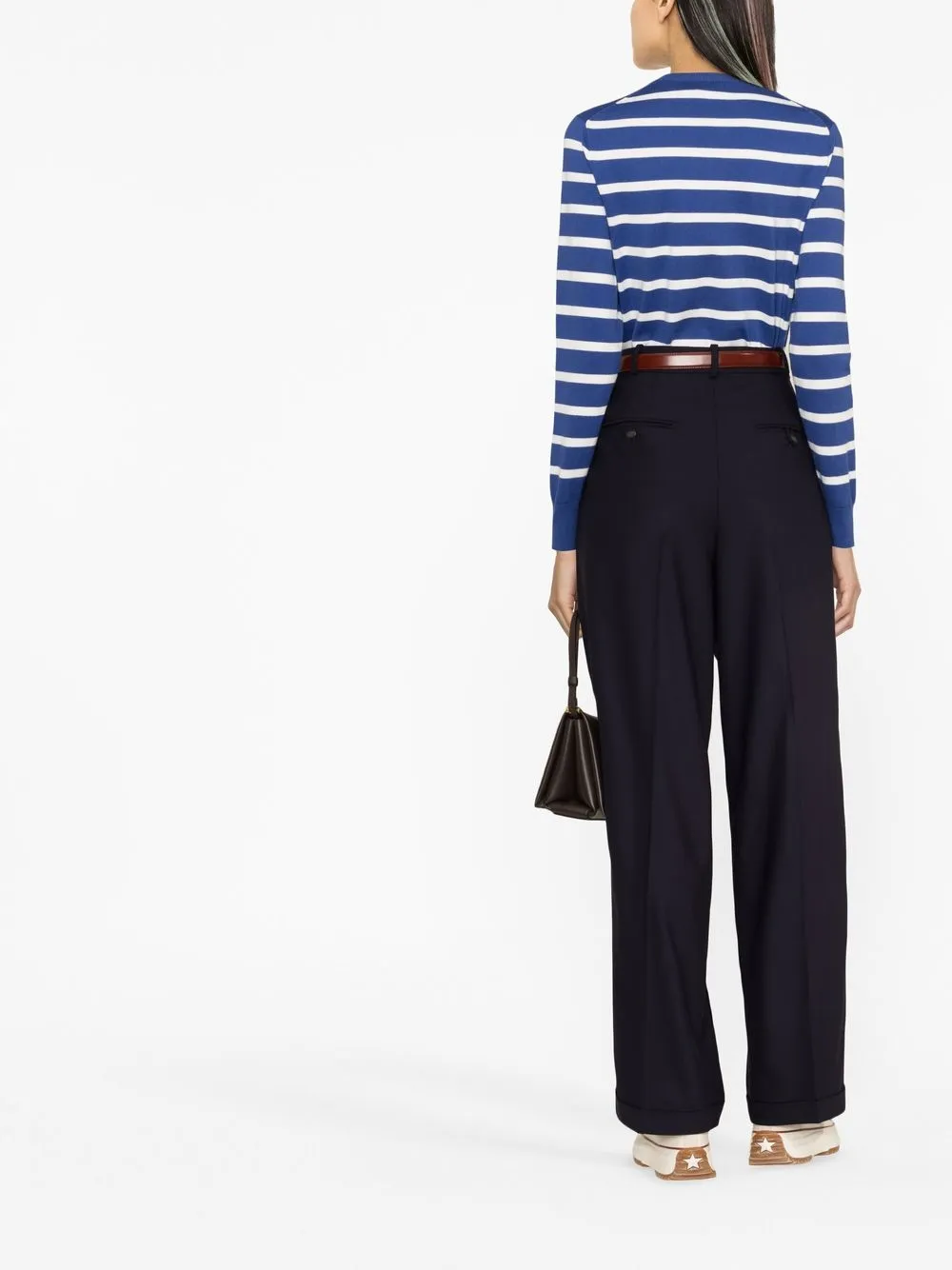 Прямые брюки из эластичной шерсти POLO RALPH LAUREN, синий — фото 3