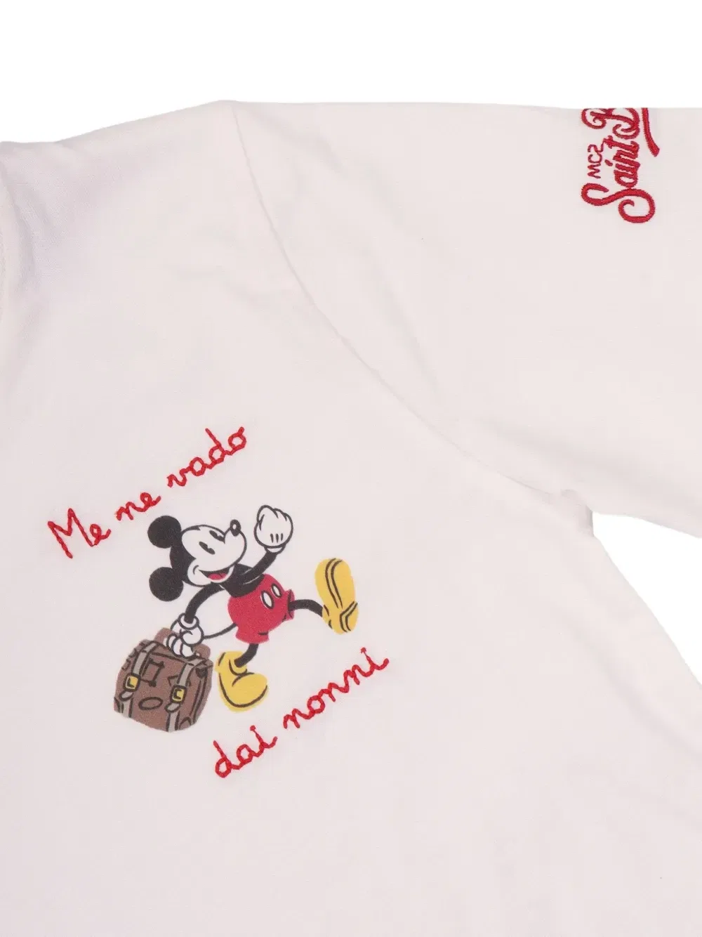 Футболка с вышивкой в виде Микки Мауса MC2 Saint Barth Kids, белый — фото 3
