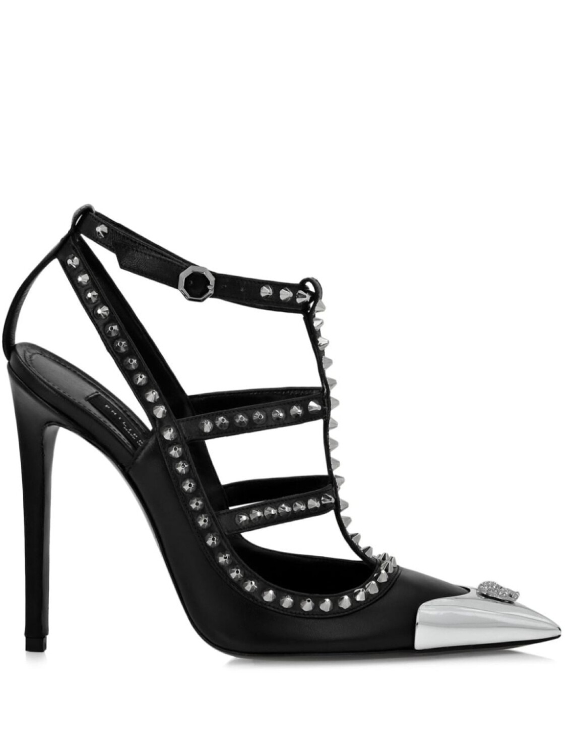 

Philipp Plein босоножки с заклепками, черный