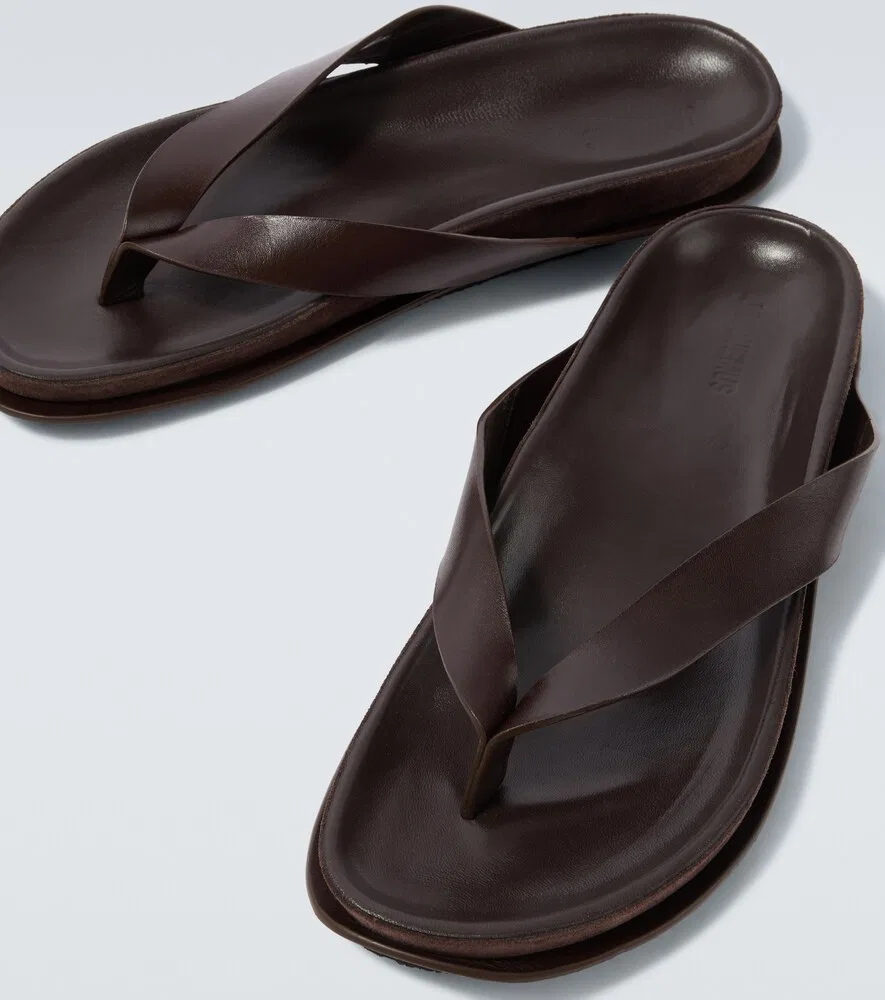 Кожаные сандалии-вьетнамки Tatanes Jacquemus, коричневый — фото 3