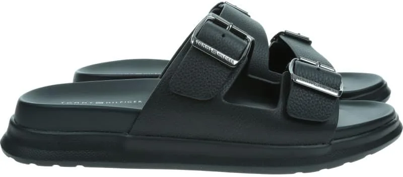 Мужские сандалии Tommy Hilfiger, модель с двойной диафрагмой D Density Hilfiger FM0FM05414, изготовлены из кожи, черный