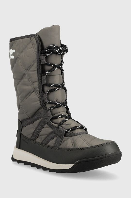 Зимние сапоги женские Sorel Whitney II Plus Tall Lace, серый/черный — фото 2