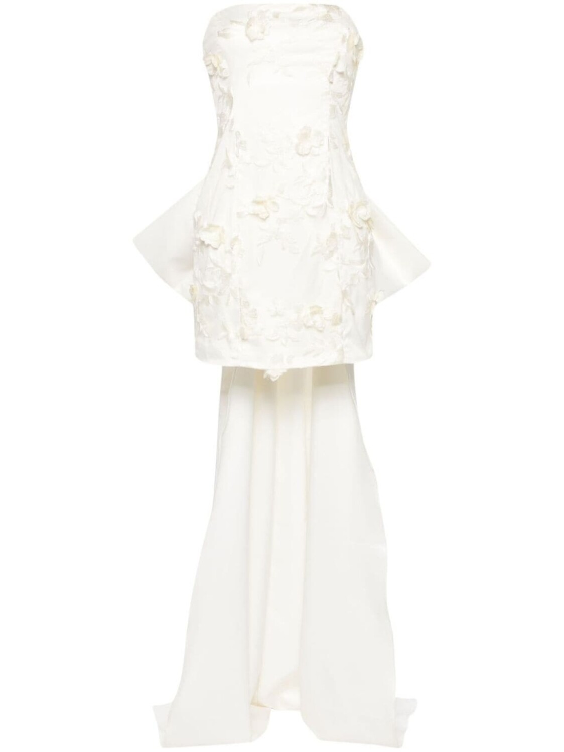 

ROTATE BIRGER CHRISTENSEN платье мини из тюля с цветочной аппликацией, белый