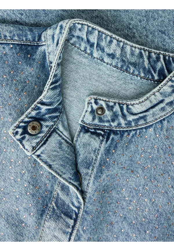 Платье Name It Strassstein Denim Dress, джинсовый голубой — фото 3