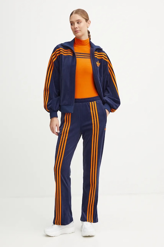 Вельветовые спортивные брюки 70s Velour Track Pant Adidas Originals, темно-синий — фото 2