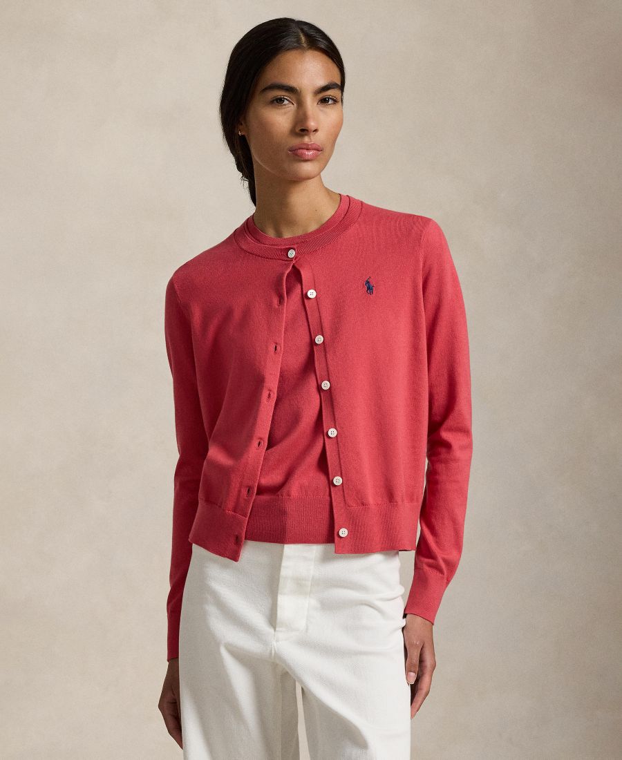 

Женский кардиган с круглым вырезом и пуговицами Polo Ralph Lauren, Red