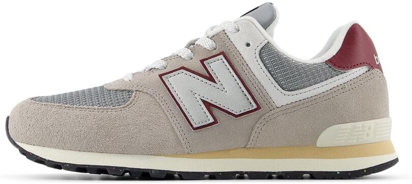 Кроссовки New Balance Kids' 574 V1 на шнуровке, бордовый — фото 2