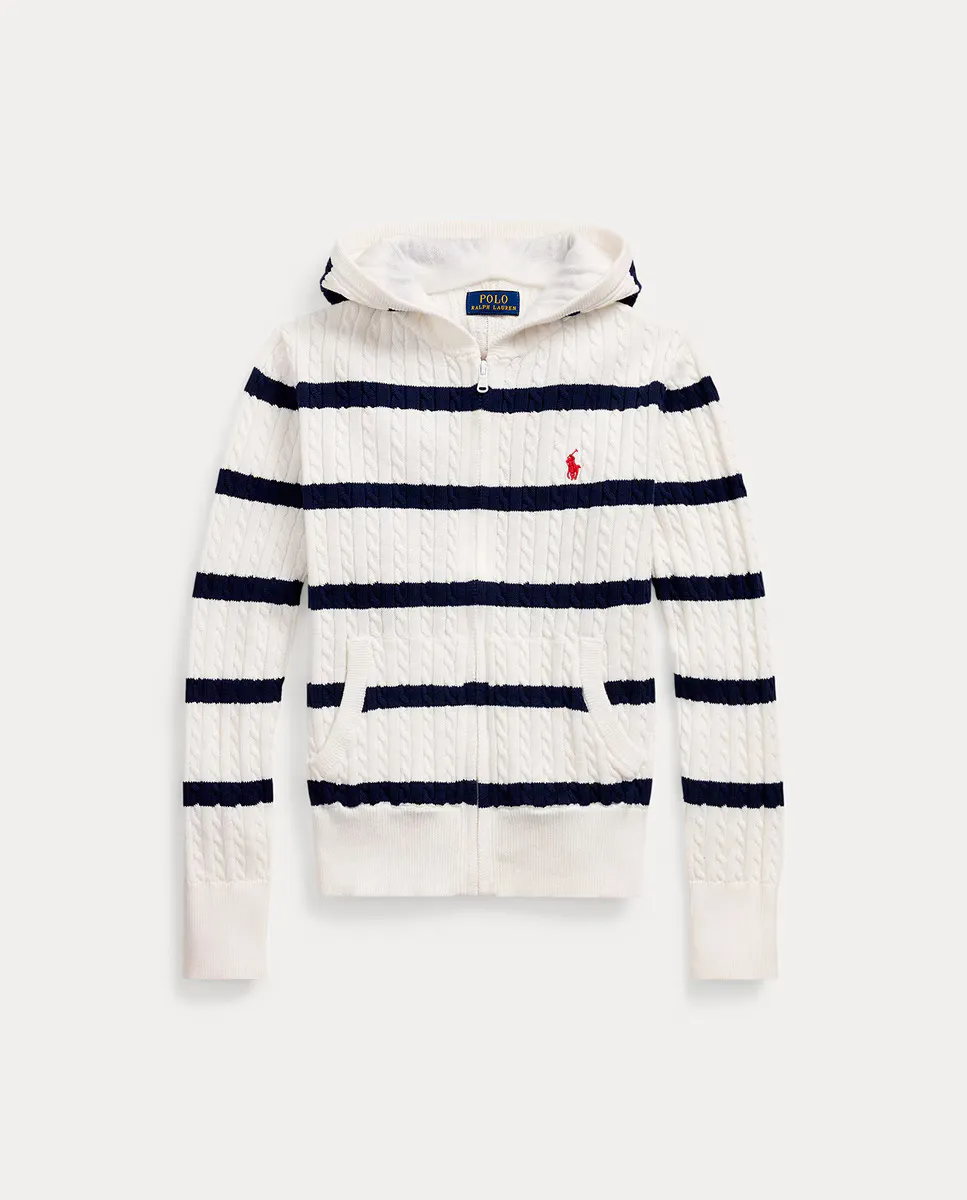 

Хлопковый свитер для девочек с капюшоном Polo Ralph Lauren, многоцветный