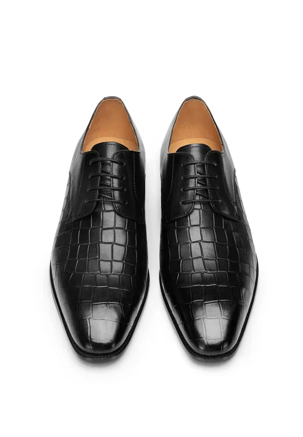 Туфли дерби с крокодиловой текстурой Smart Lace Ups Wittchen, черный — фото 3
