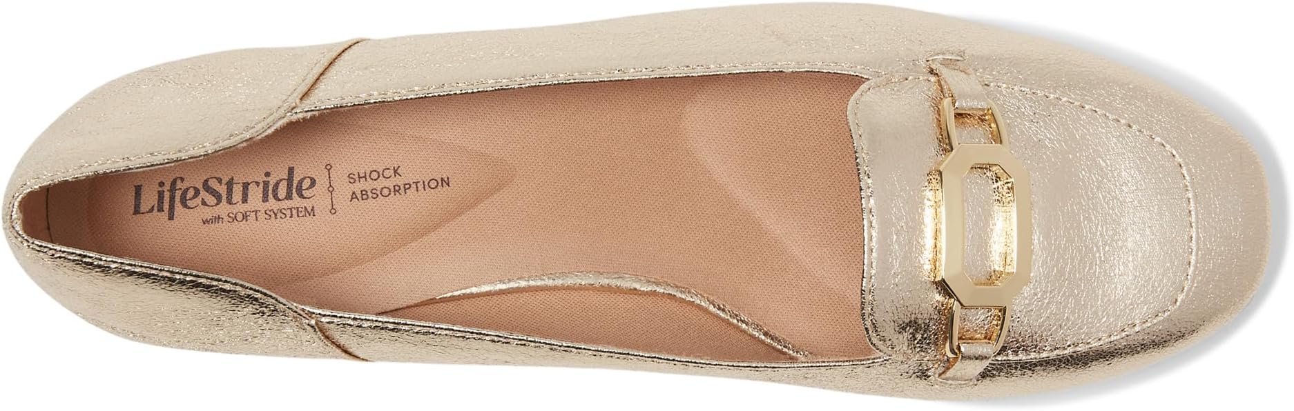 Балетки LifeStride Celine Skimmers, цвет Platino Gold Faux Leather — фото 2