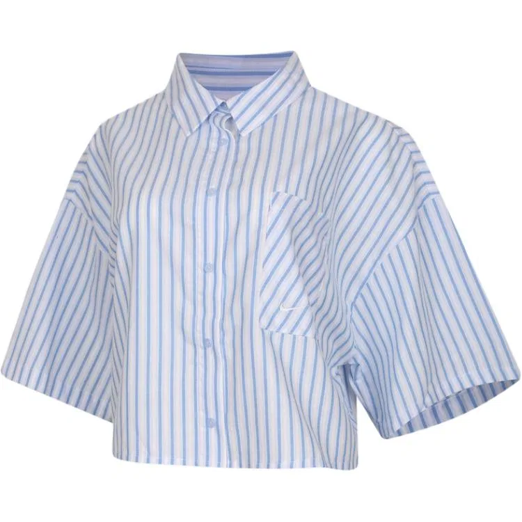 Женская рубашка AS W NSW OFFLN WVN PPLN Nike, Blue Stripes