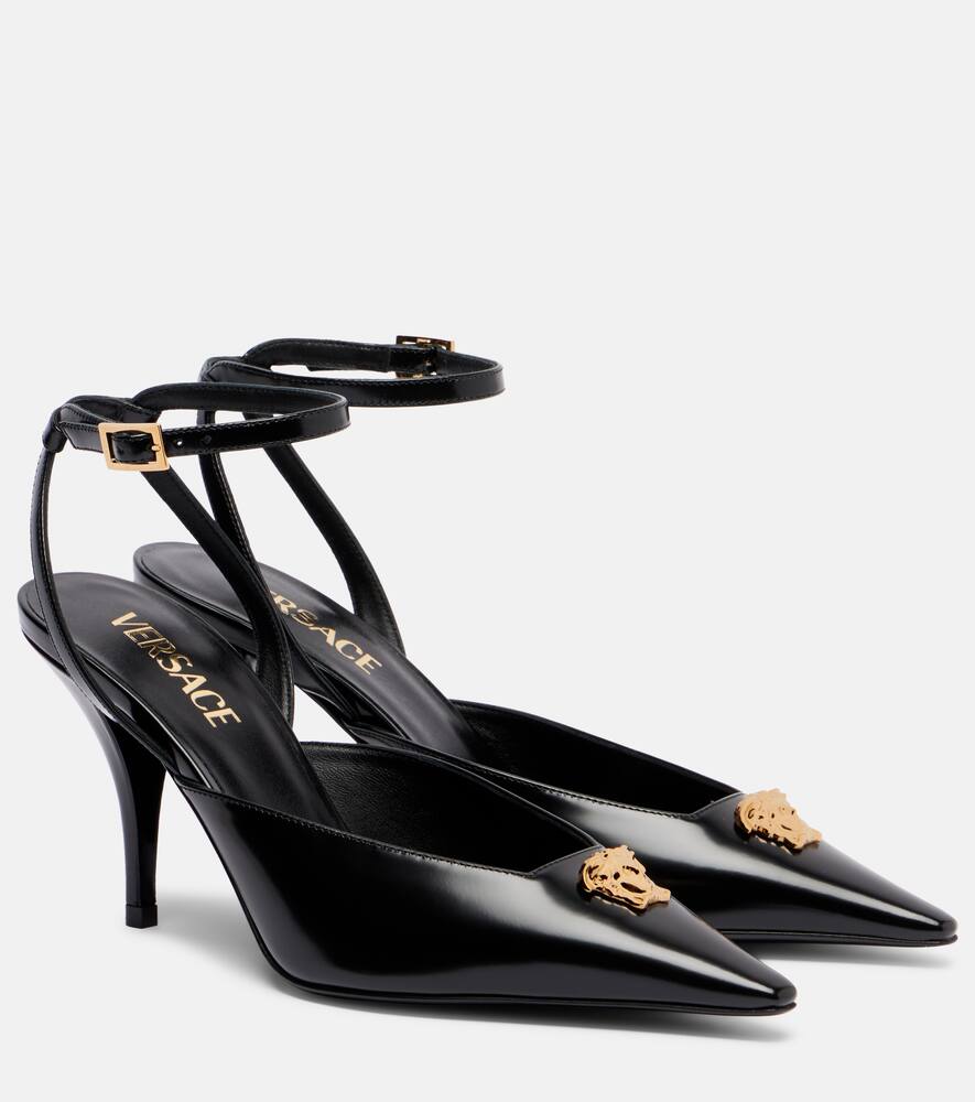 Кожаные туфли лодочки La Medusa 85 Versace, Black -  Versace Gold
