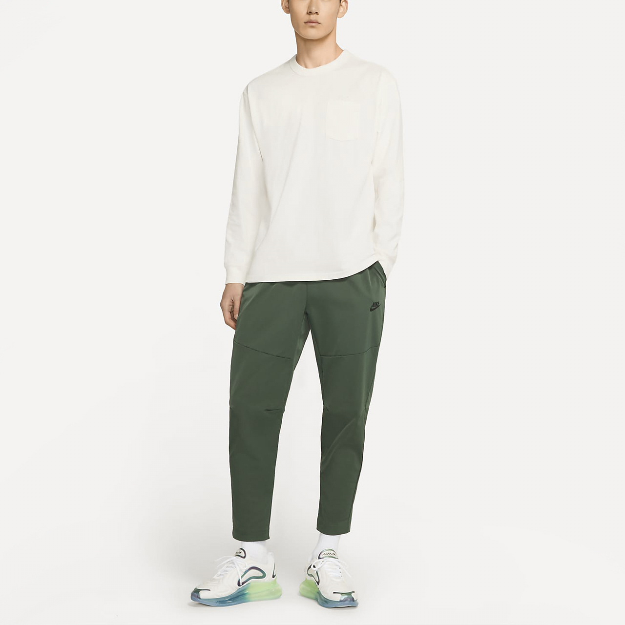 Nike Футболка мужская Sail White с круглым вырезом, умеренно прямого кроя — фото 4