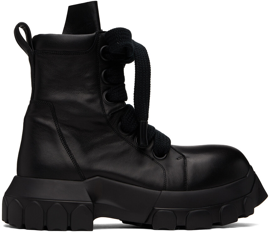 

Черные тракторные ботинки Jumbo Bozo со шнуровкой Rick Owens