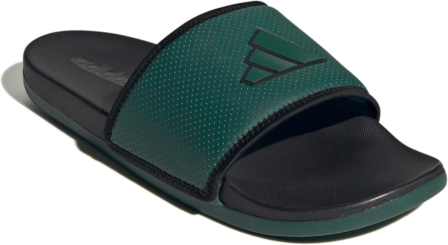 Шлепанцы adidas Adilette Comfort (унисекс), черный/зеленый — фото 4