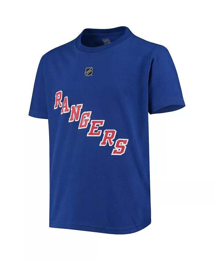 Синяя футболка Big Boys Mika Zibanejad New York Rangers с именем и номером игрока Outerstuff, синий — фото 2
