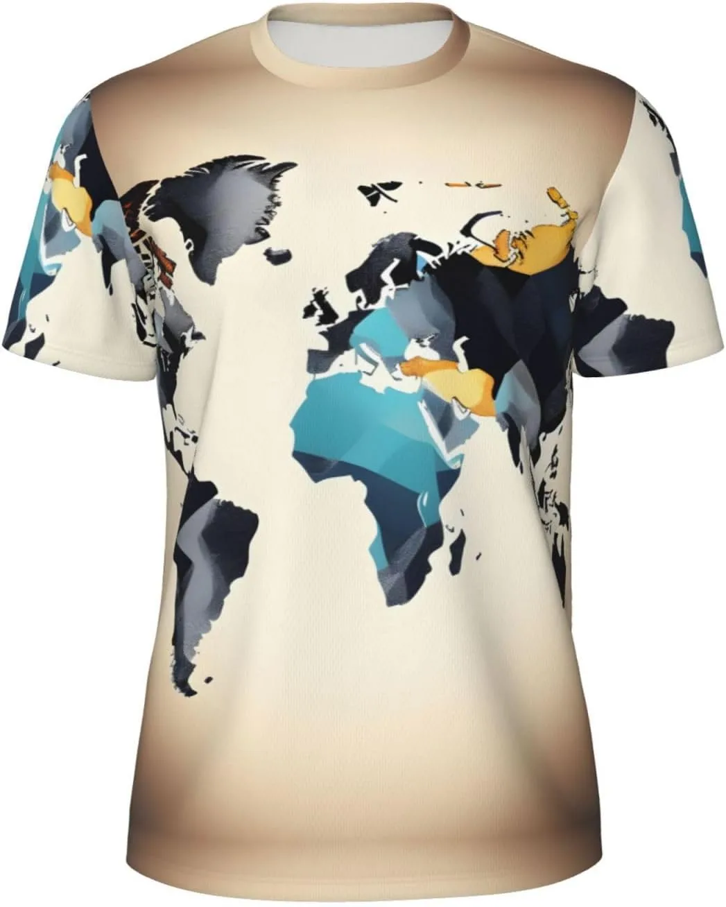 

Футболка мужская летняя с принтом карты мира Abstract World Map, легкая и дышащая SDFHU