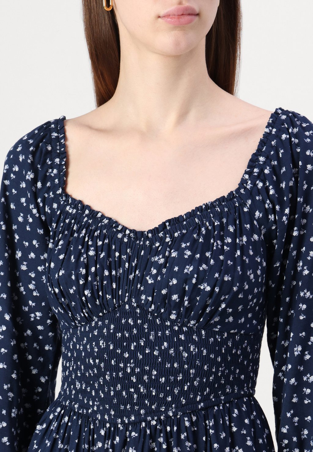 

Повседневное платье EMEA SMOCKED BODICE SKORT DRESS Hollister Co., темно-синий