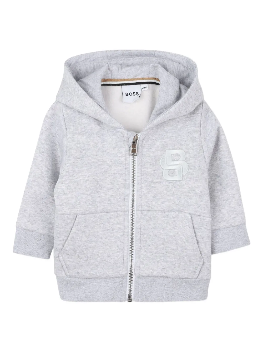 Спортивный костюм на молнии с капюшоном BOSS Kidswear, серый — фото 3