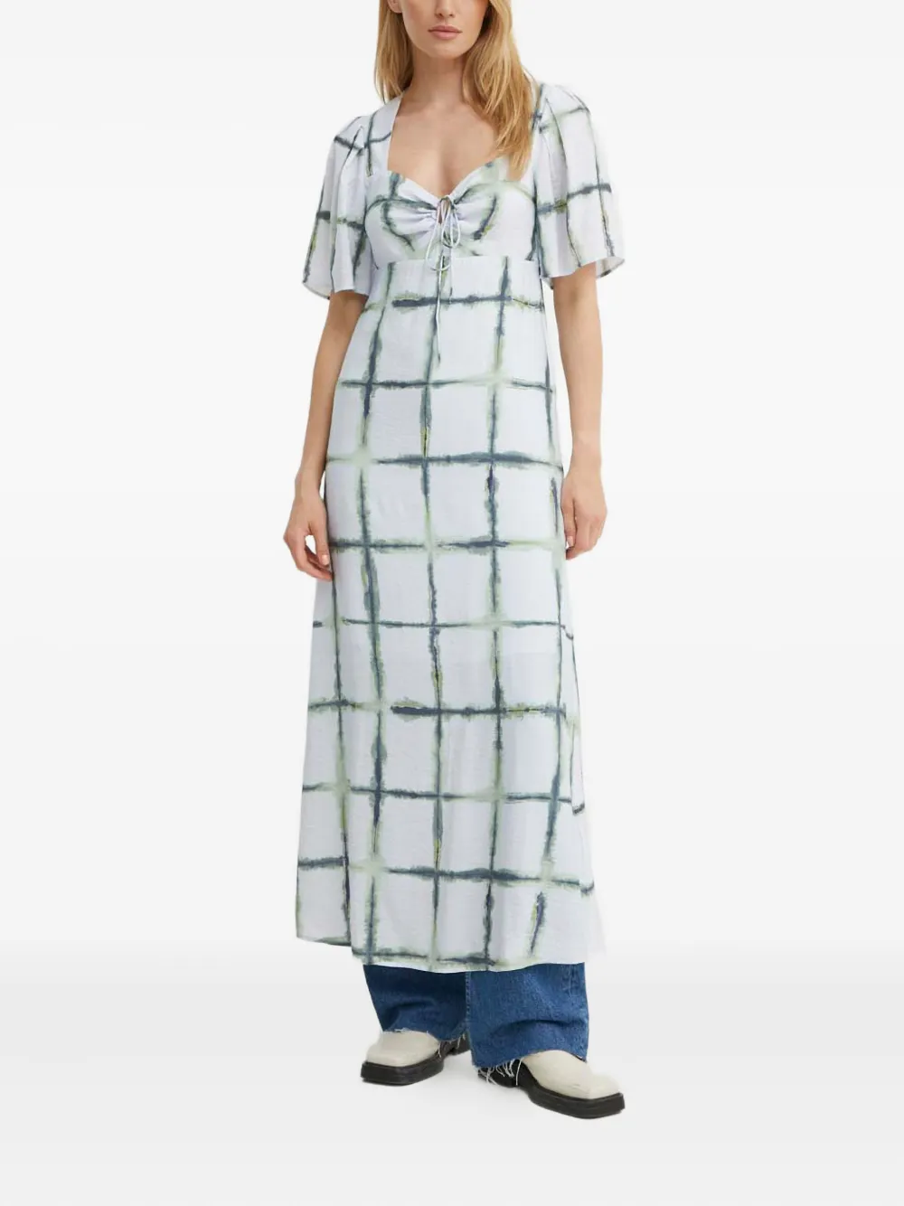 

Макси-платье в клетку MUNTHE, белый