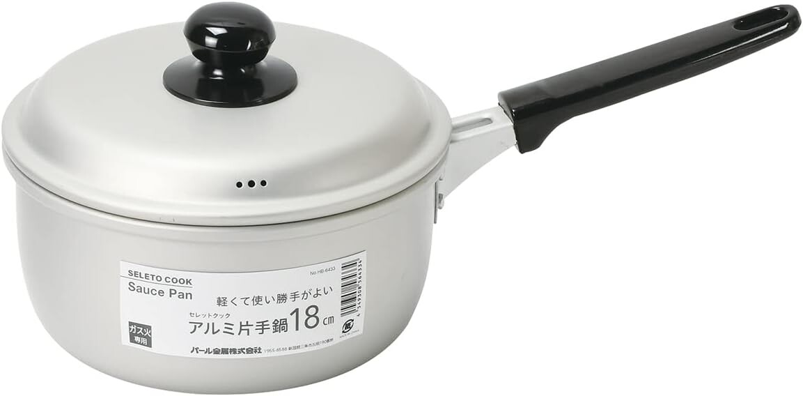 

Кастрюля Pearl Metal HB-6433 с одной ручкой, 7,1 дюйма (18 см), алюминий, только для газовых плит, Cellet Cook, Sliver