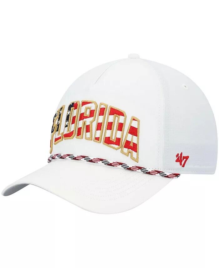 

Мужская белая кепка '47 Florida Gators со звездами и полосками и флагом Flutter Hitch Snapback '47 Brand