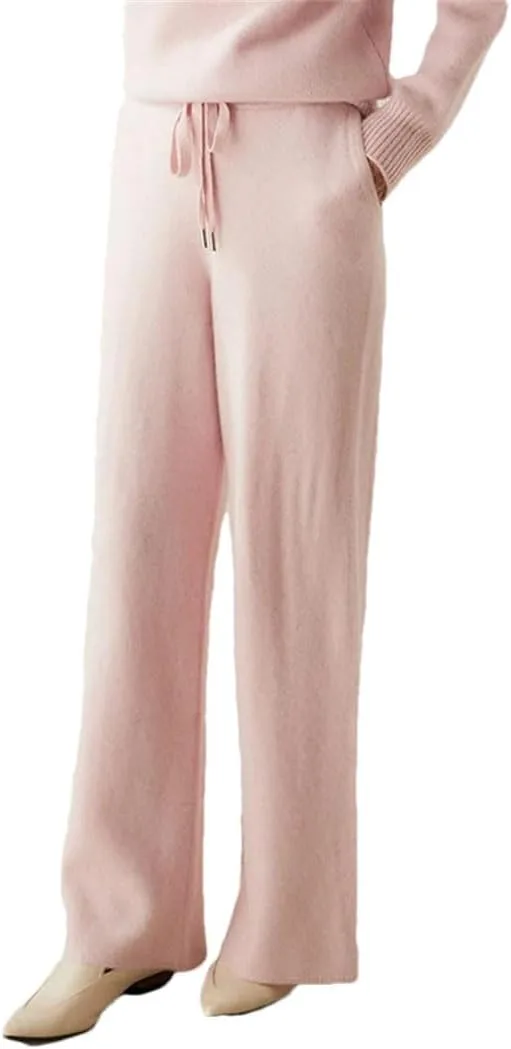 

Женские брюки с широкими штанинами на резинке и шнурком