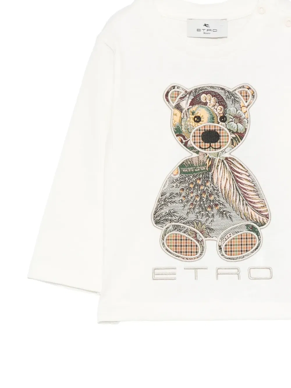 Футболка с мотивом плюшевого мишки ETRO KIDS, белый — фото 3