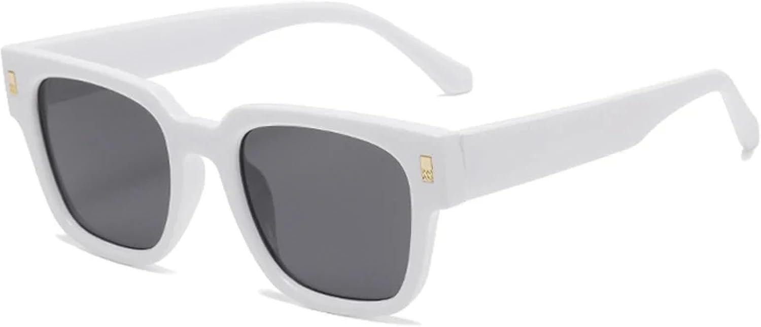 

Солнцезащитные очки с защитой от УФ-излучения UV400 для женщин и мужчин | Прозрачные градиентные очки в стиле панк с заклепками | для занятий спортом на открытом воздухе DSVIGF, White Grey