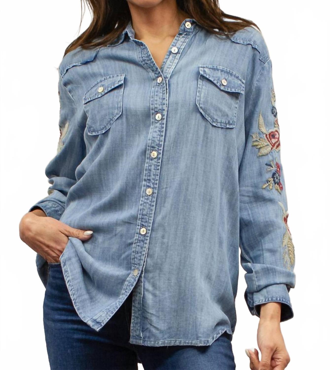 

Джимсовая рубашка Cannon в синем цвете Kyla Seo