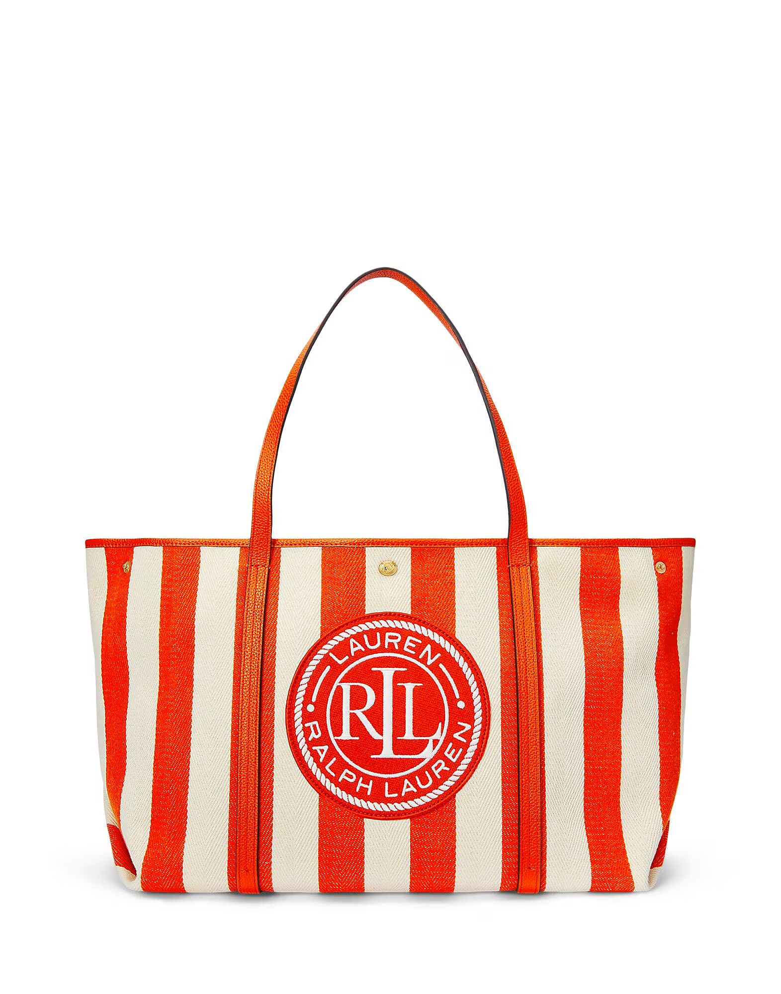 

Сумка Striped Herringbone Large Emerie Tote Ralph Lauren, оранжевый