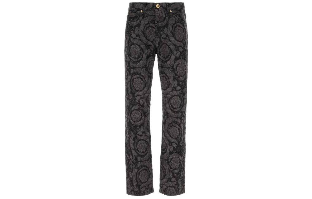 

Джинсы Barocco Jacquard со средней посадкой VERSACE, черный