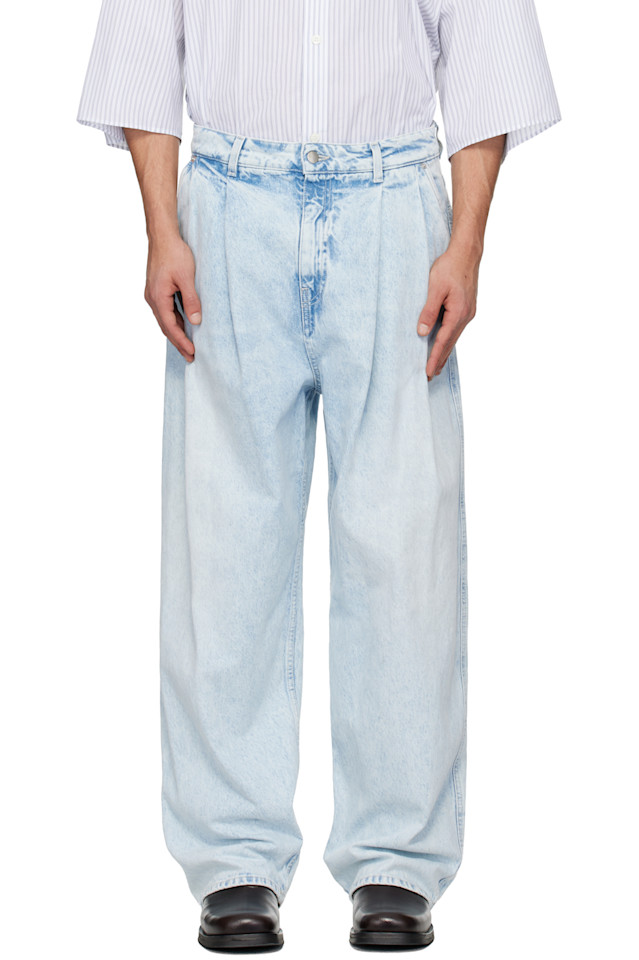 

Hed Mayner Синие джинсы с плиссировкой