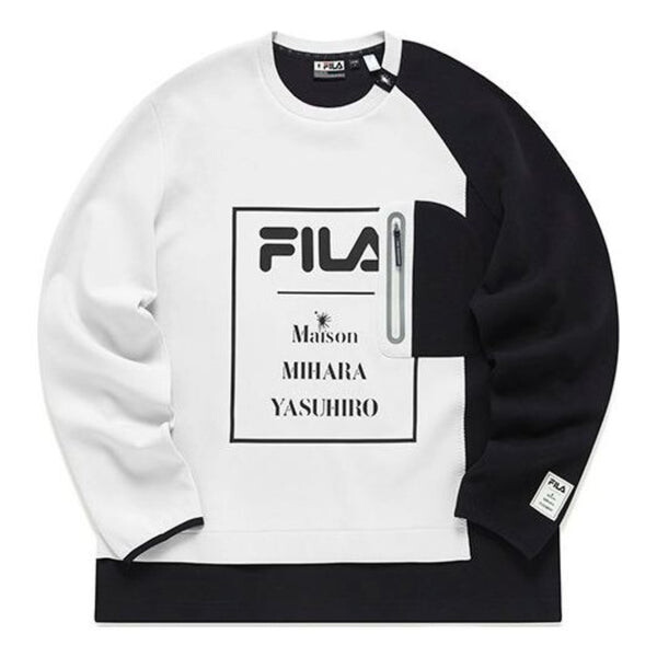 

Свитер x mihara yasuhiro lettrer printed sweater 'white black' Fila, белый