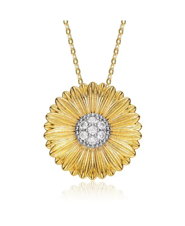 

Подвеска-Цветок с круглым кубическим цирконием, позолоченная 14 карат Rachel Glauber, gold