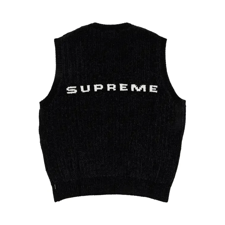 Жилет Supreme из синели, черный — фото 2