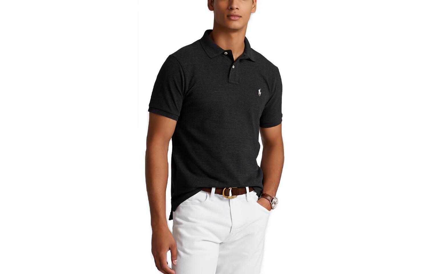 

SS23 Футболка поло мужская черно-серая Polo Ralph Lauren