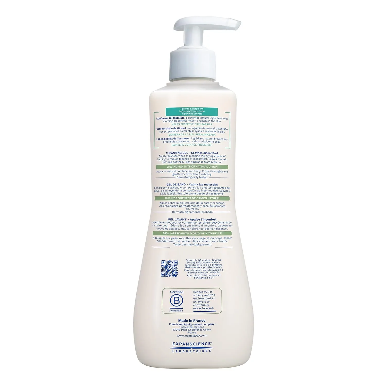 Гель для умывания Mustela — Stelatopia Очищающий гель для склонной к экземе кожи - детское средство для умывания лица, 500 мл — фото 2