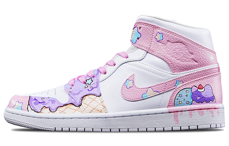 

Кроссовки Air Jordan 1 Vintage Basketball Shoes Unisex Mid-Top Pink/red/purple/white
