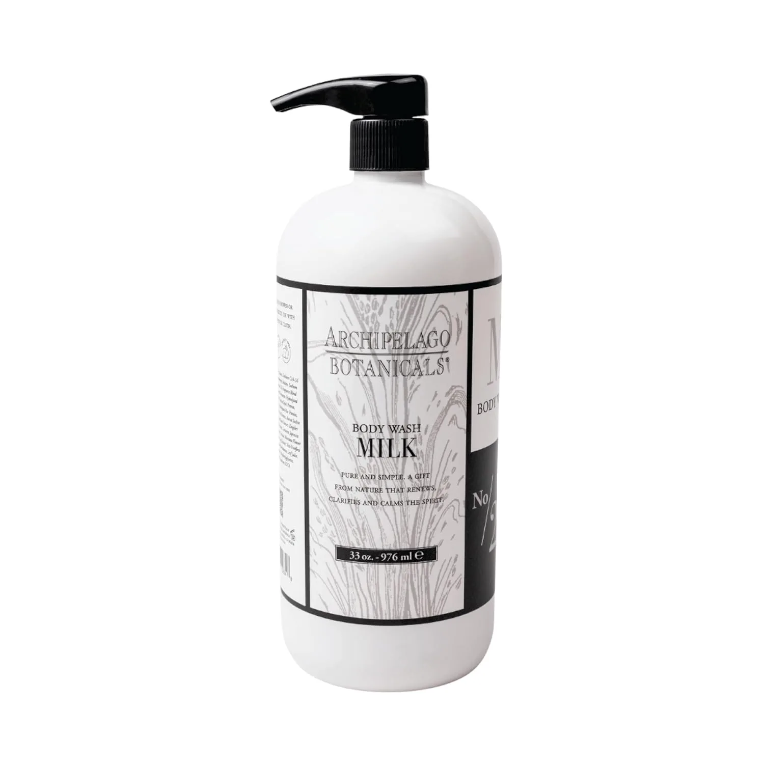 Гель для душа Archipelago Botanicals Milk Body Wash, увлажняющий гель для тела для сухой и чувствительной кожи, делает кожу мягкой и гладкой, не содержит парабенов, фталатов и ГМО (955 мл). 976 мл, WHITE