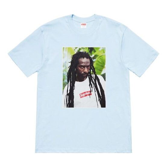 

Футболка ss19 buju banton tee reggae character printing short sleeve light blue Supreme, голубой