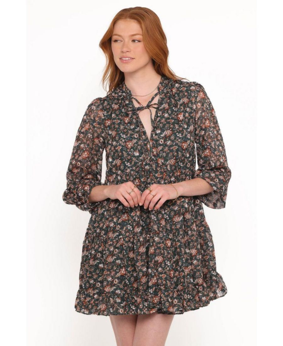 

Женское мини-платье Jinny с длинными рукавами Petal and Pup, Dark green/multi