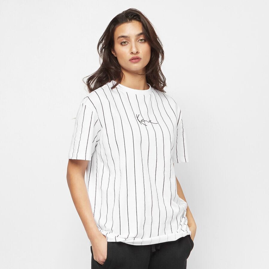 

Маленькая футболка Signature Essential Pinstripe OS Karl Kani, цвет white/black