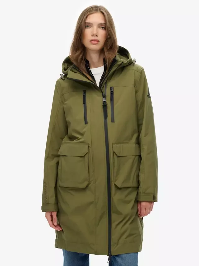 Длинная парка с капюшоном, цвет хаки Superdry — фото 4
