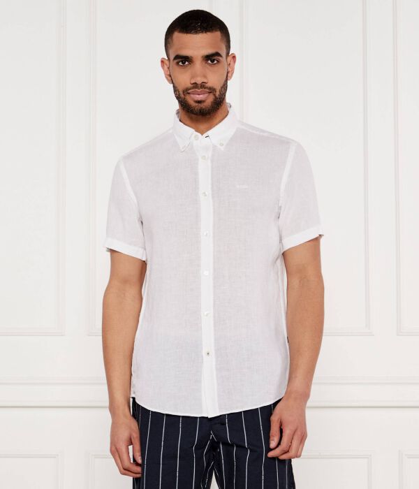 

Льняная рубашка h-roan-bd-e-sh-c-252 Slim fit Boss, белый