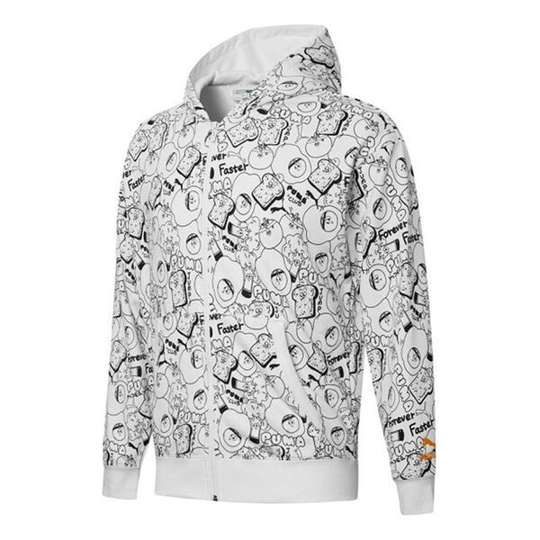 

Куртка club all over print full zip hoodie jacket 'white' Puma, белый