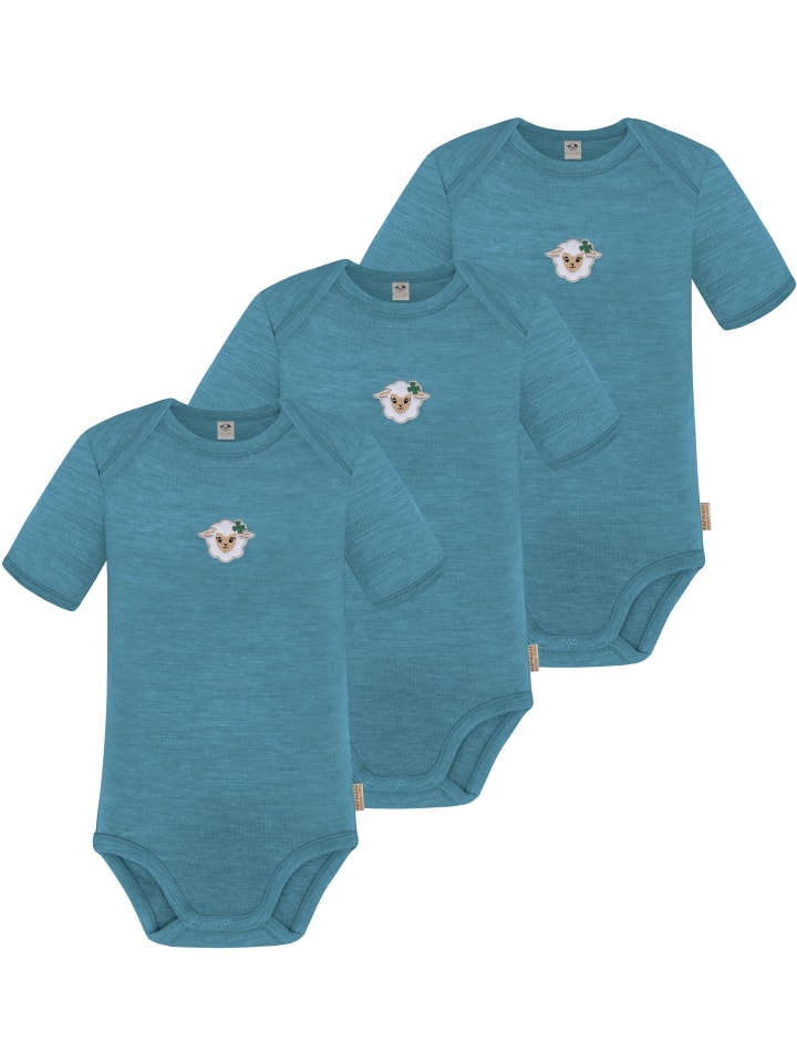 

Normani Outdoor Sports Комплект из 3 детских боди с коротким рукавом из мериносовой шерсти, цвет Тауранга, синий