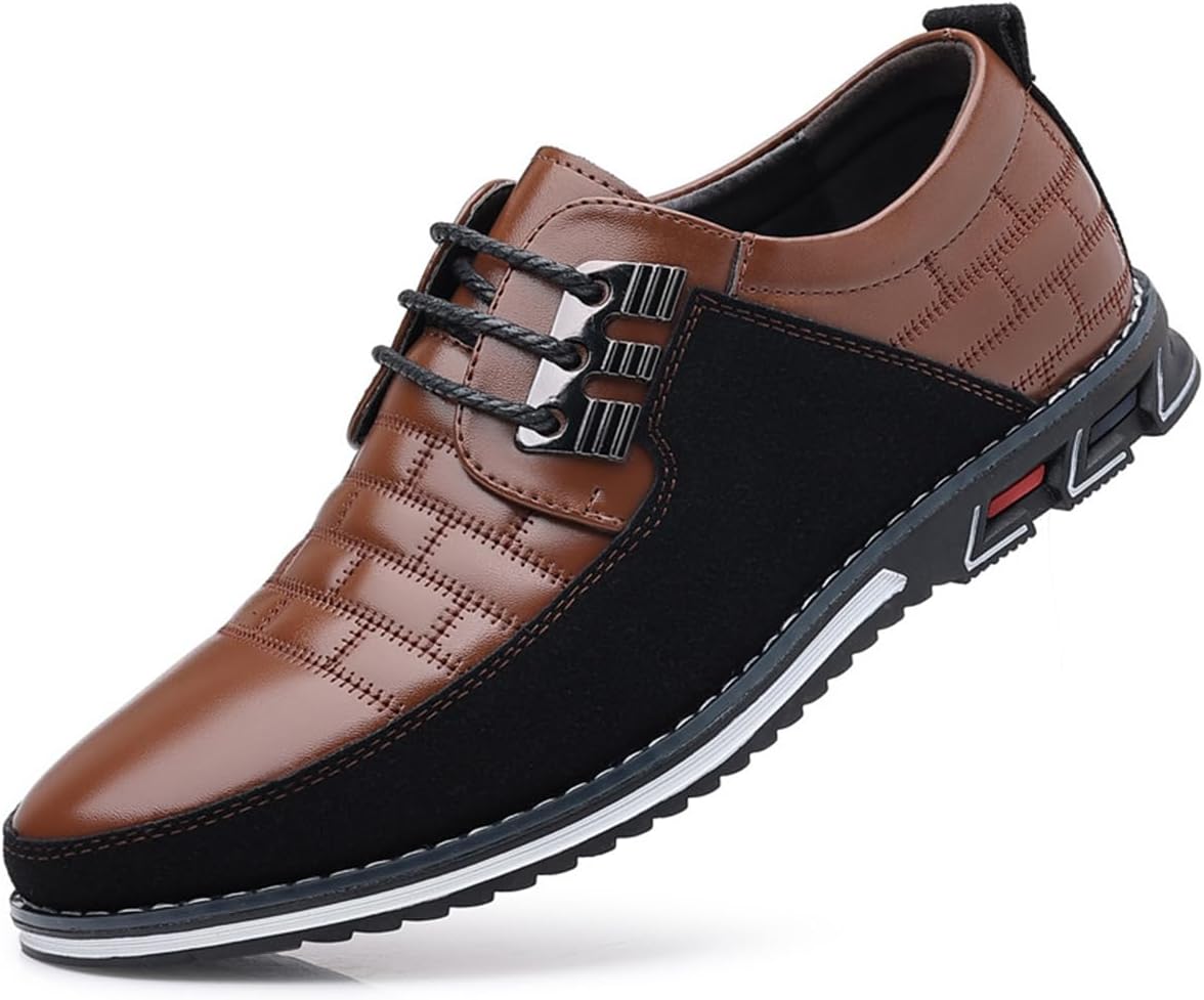 

Мужские оксфорды, мужская повседневная обувь, деловая обувь, мужские большие кожаные туфли, мужская повседневная спортивная обувь, большие повседневные туфли Kervaky, коричневый