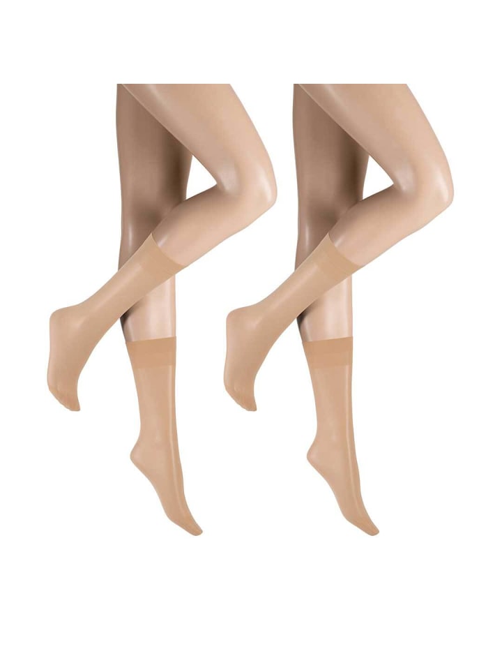 

Hudson Набор из 2 прозрачных матовых носков Fine socks Simply 20 To Go, цвет карамель