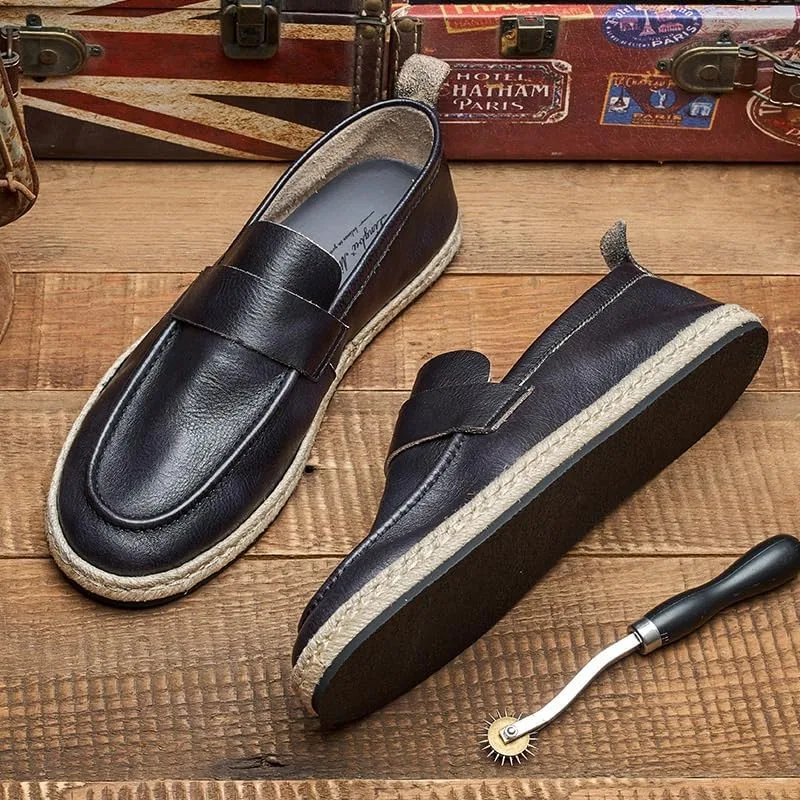Лоферы мужские кожаные, Slip-On, Black DHFIRUFSHLO — фото 4
